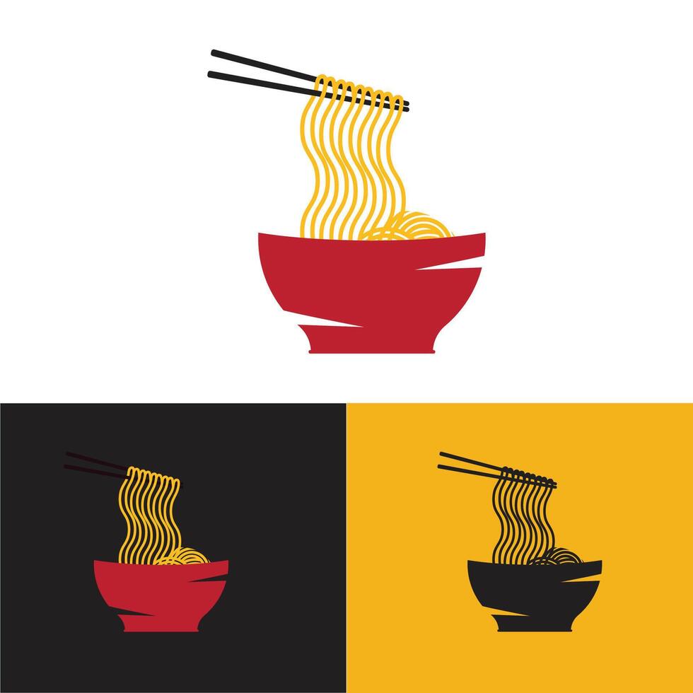 Incorporate elements from specific noodle cultures, such as chopsticks, bowls, or ingredients. vector