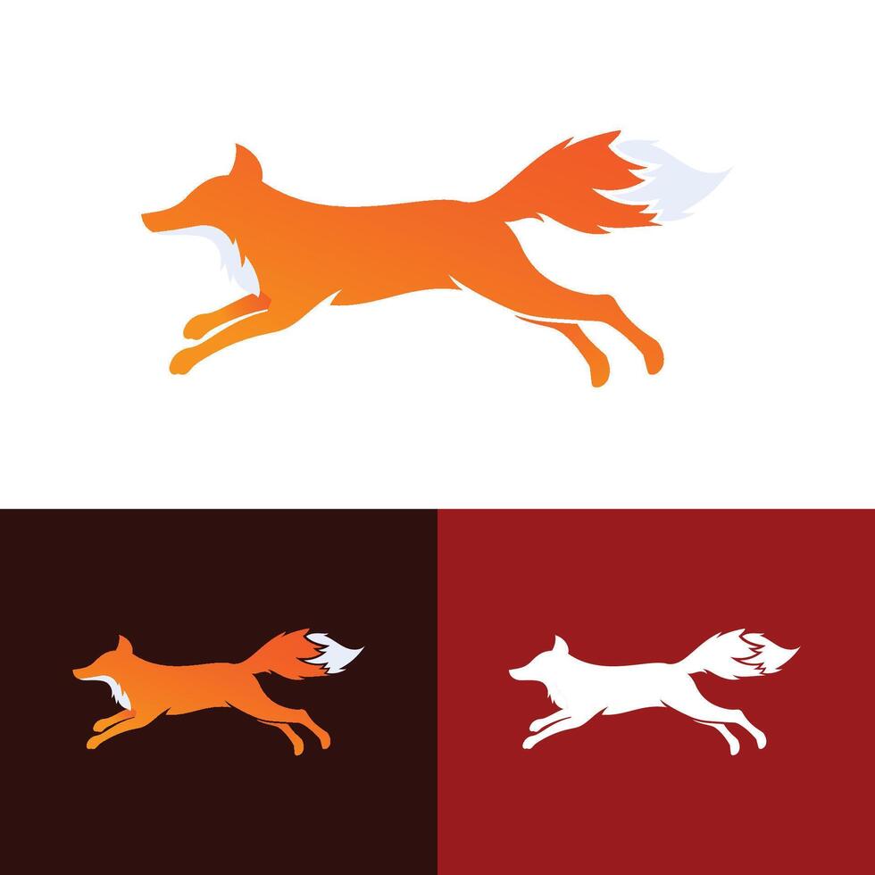 A fox silhouette in a playful pose, such as leaping vector