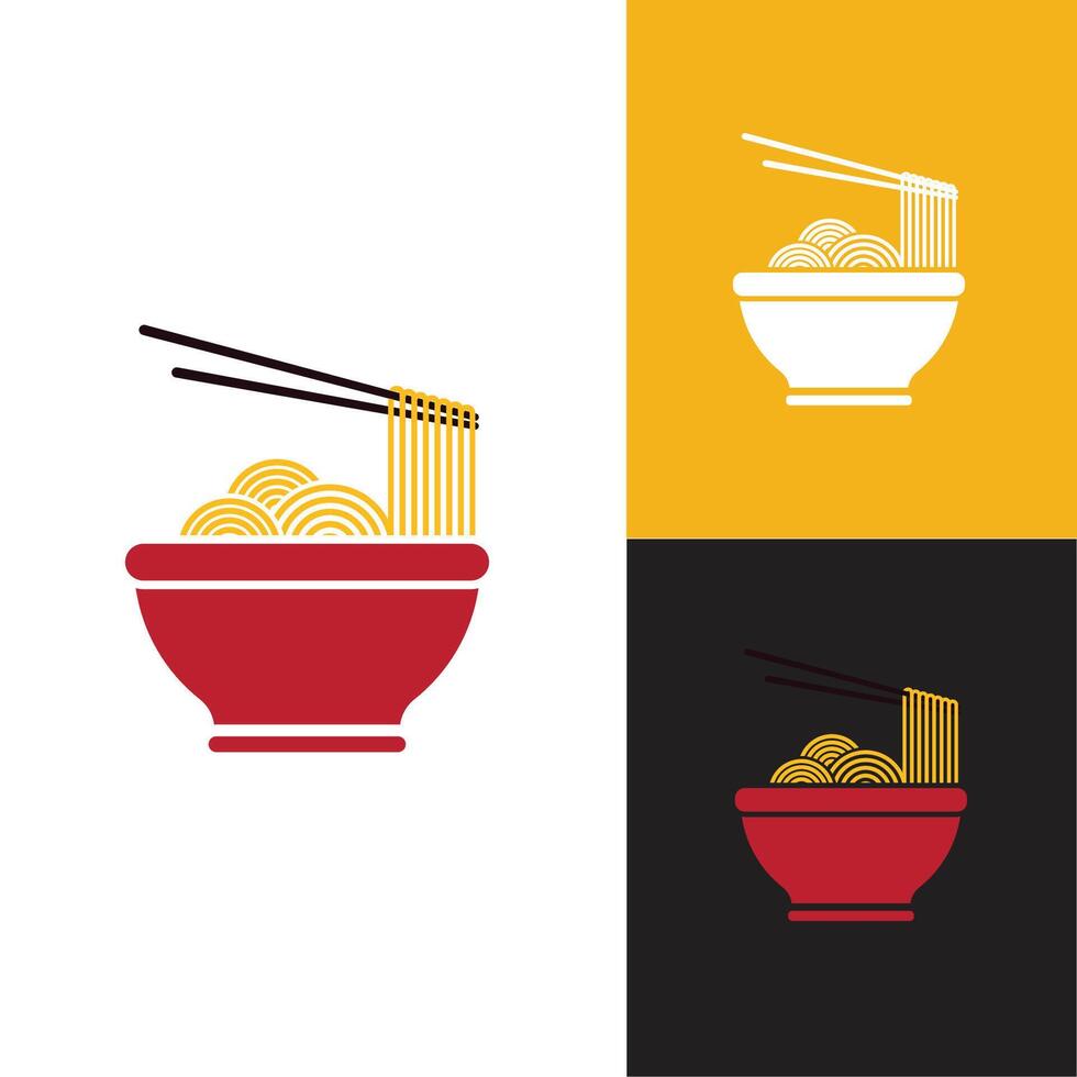 Minimalist line art or flat Noodles food sign symbol vector