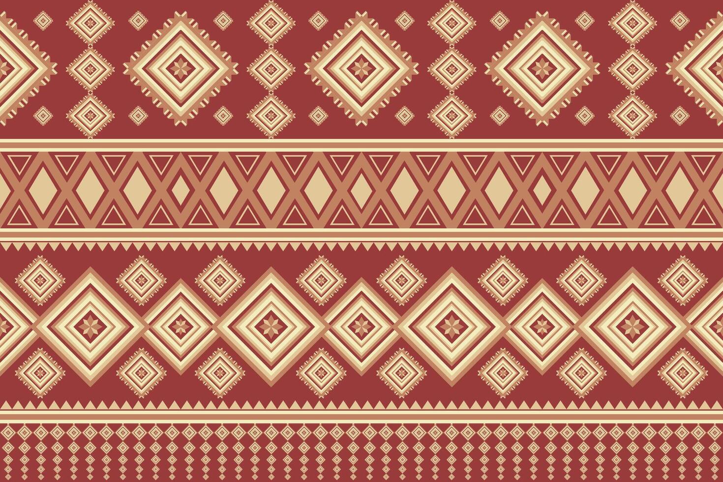 Red and yellow vintage geometric abstract Ethnic pattern. vector