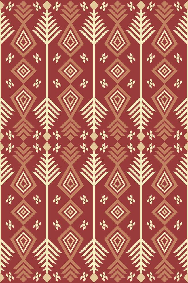 Vintage red and yellow abstract geometric Ethnic pattern. vector