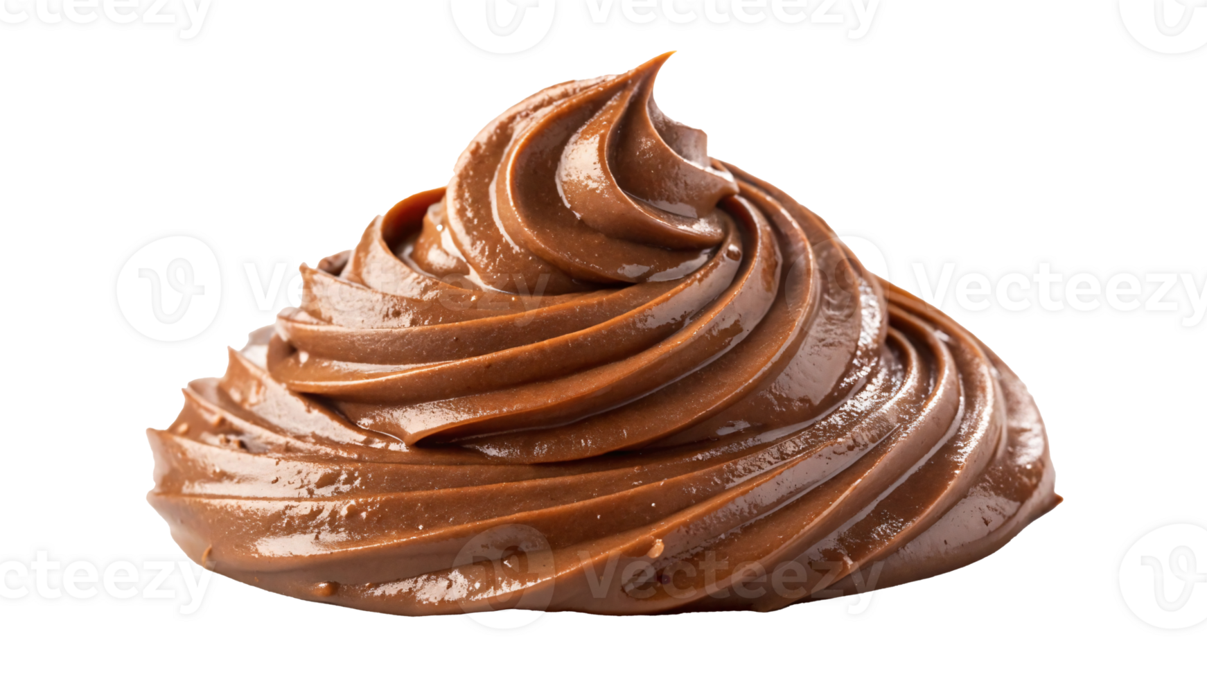 Swirl of chocolate cream on transparent background. png