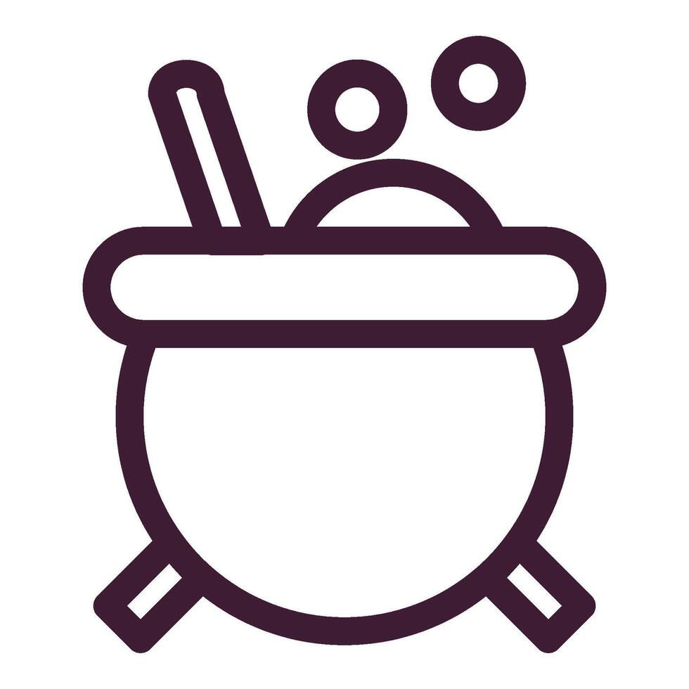 cauldron halloween line vector