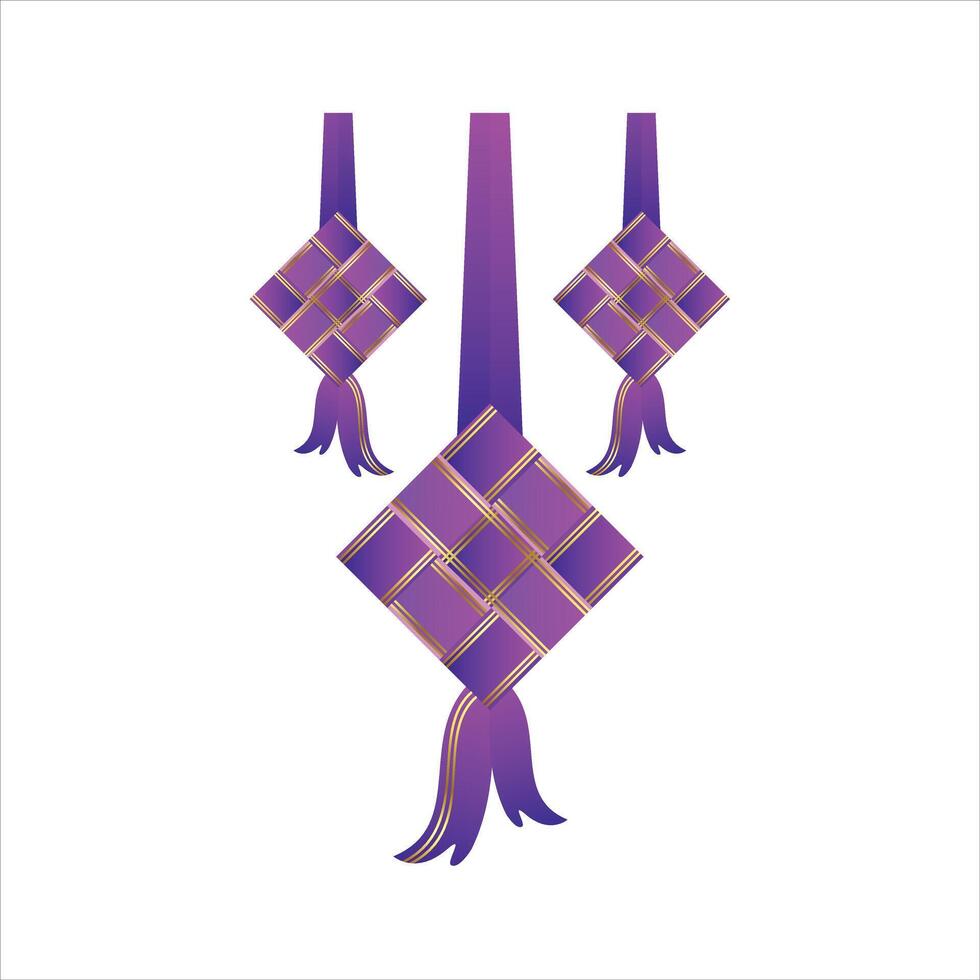 gradient ketupat illustration design vector