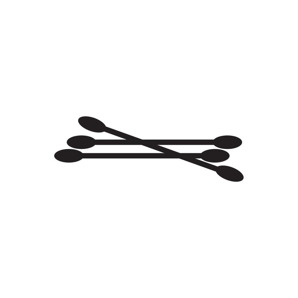Simple cotton swabs icon isolated on white background in silhouette style. Bathroom accessories. Icon for web design, tag, label. vector