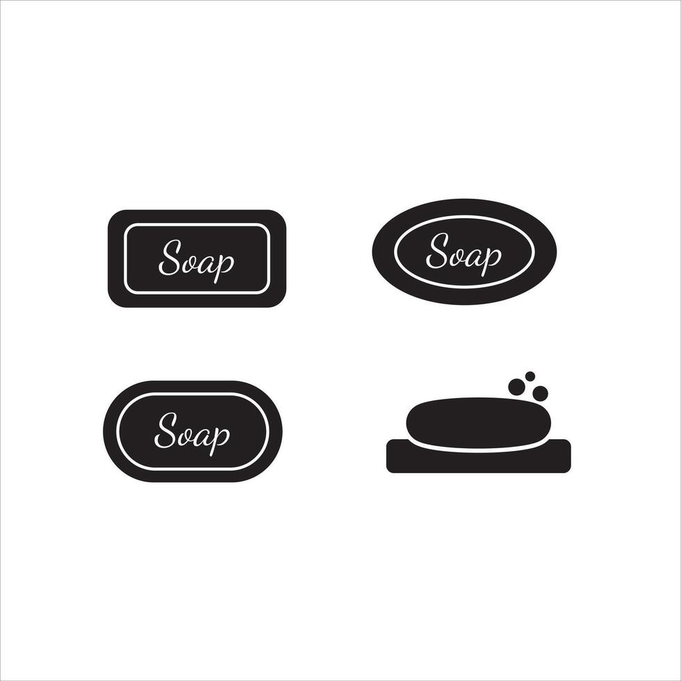 Simple soap icon isolated on white background in silhouette style. Bathroom accessories. Icon for web design, tag, label. vector