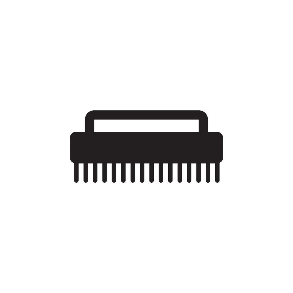 Simple brush icon isolated on white background in silhouette style. Bathroom accessories. Icon for web design, tag, label. vector