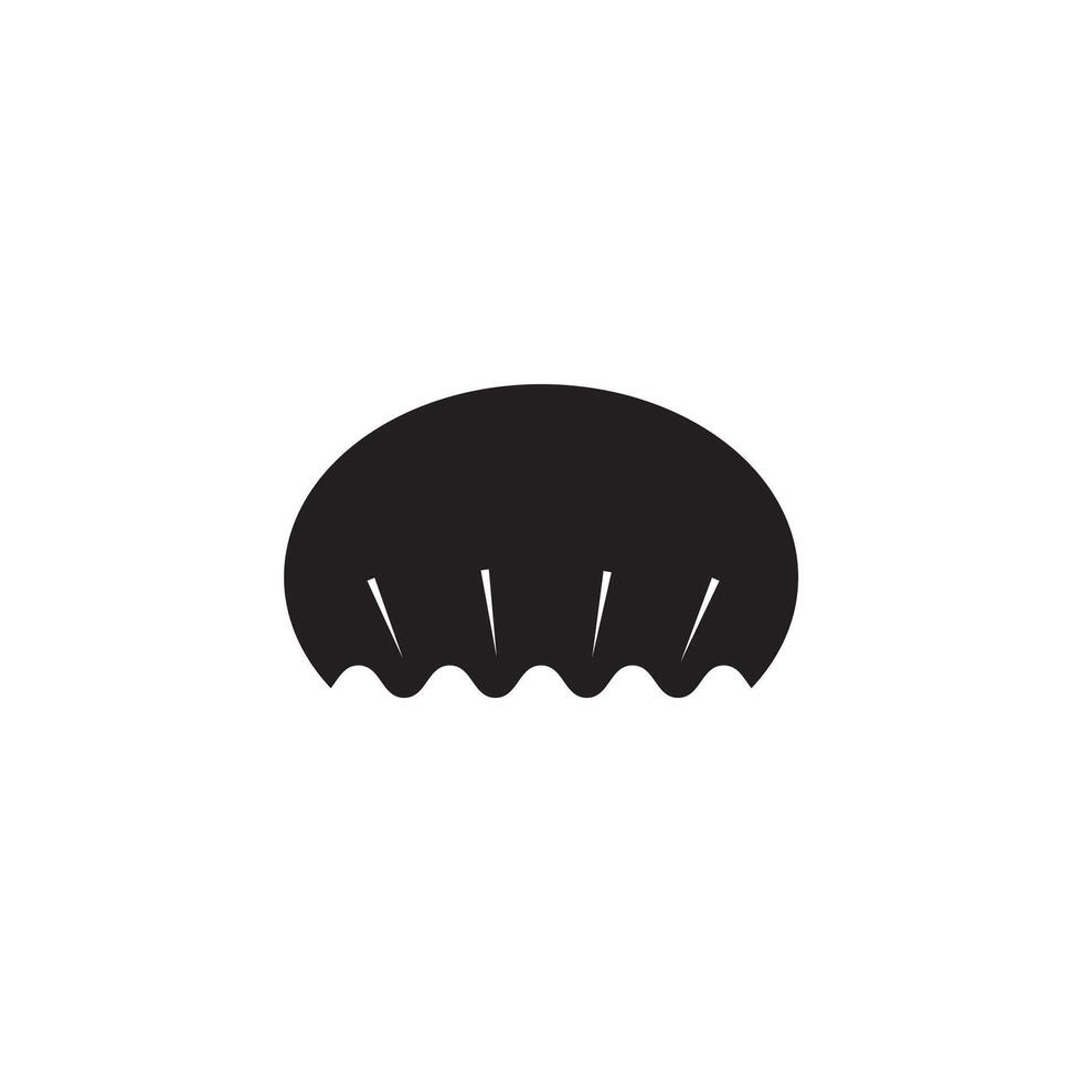 Simple shower cap icon isolated on white background in silhouette style. Bathroom accessories. Icon for web design, tag, label. vector