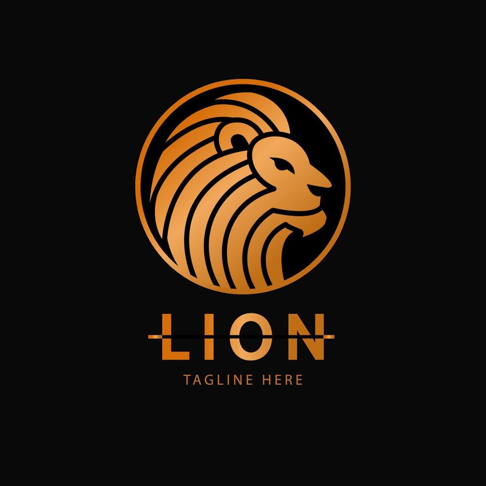 Gradient lion design logo template vector