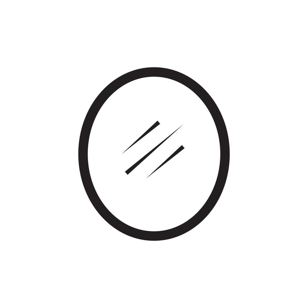 Simple mirror icon isolated on white background in silhouette style. Bathroom accessories. Icons for web design, tag, label. vector