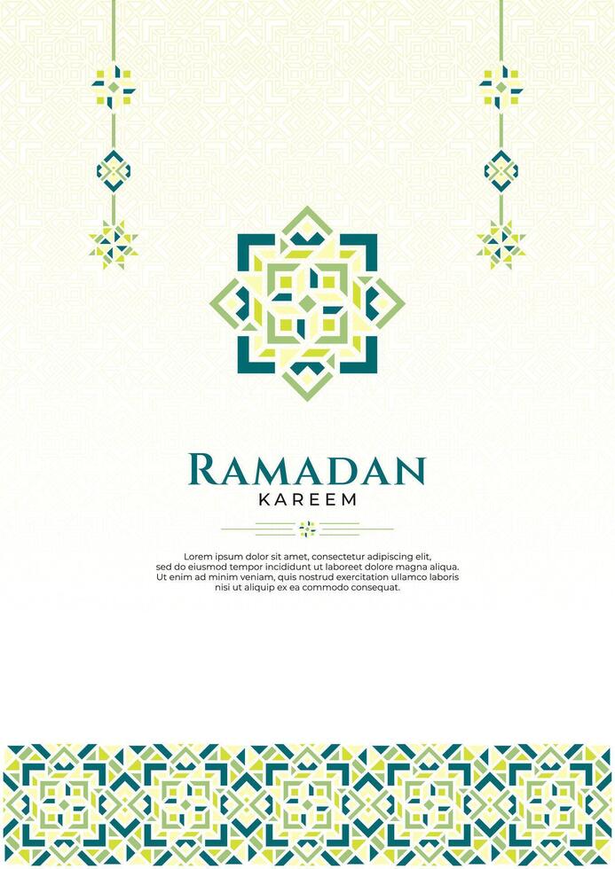 Ramadan Kareem Greeting Design with Oriental Ornament vector