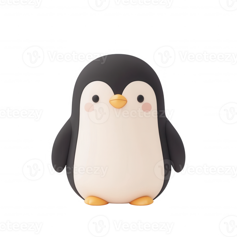 Cute cartoon penguin character with a friendly expression and round features. png