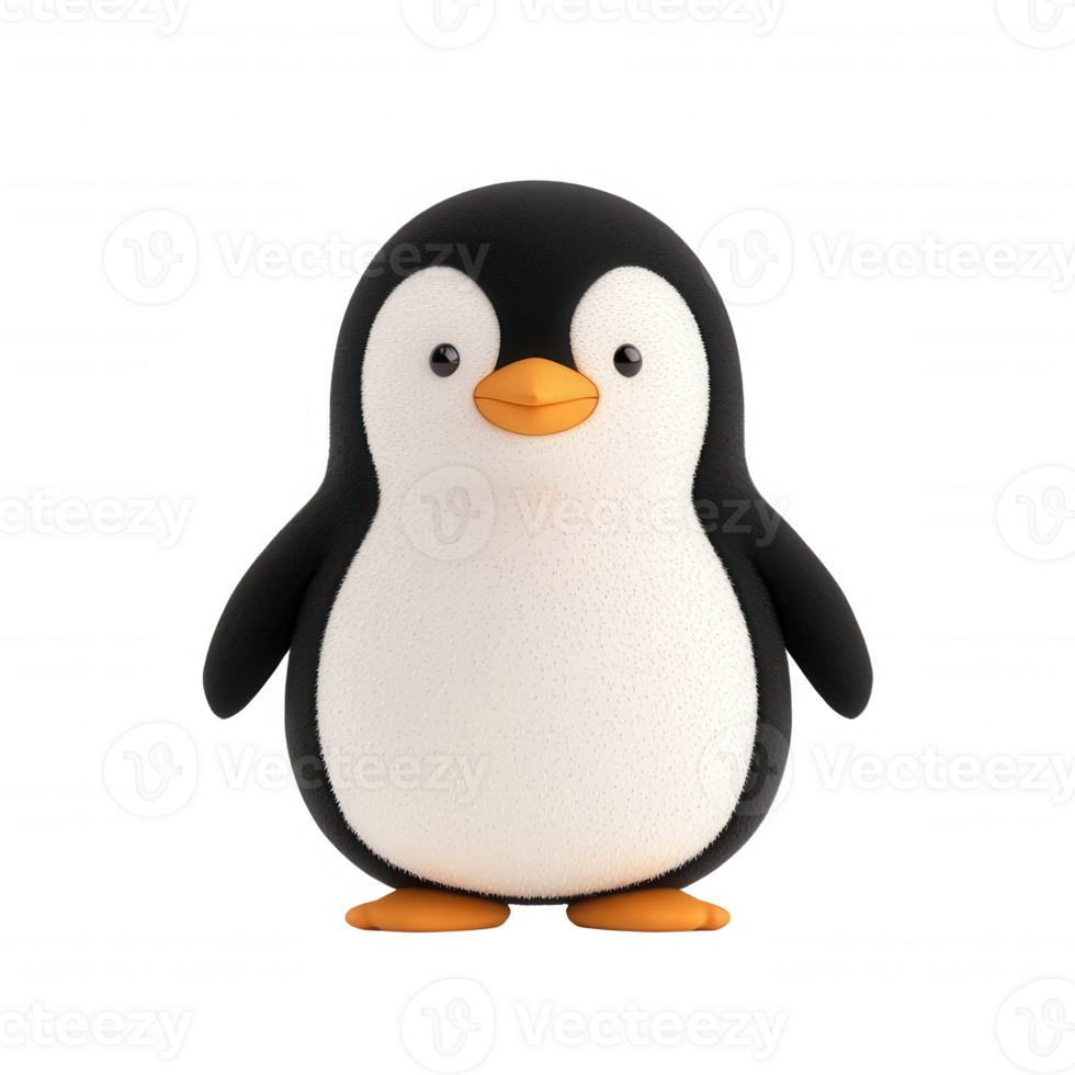 Cute cartoon penguin character with a friendly expression and vibrant colors. png