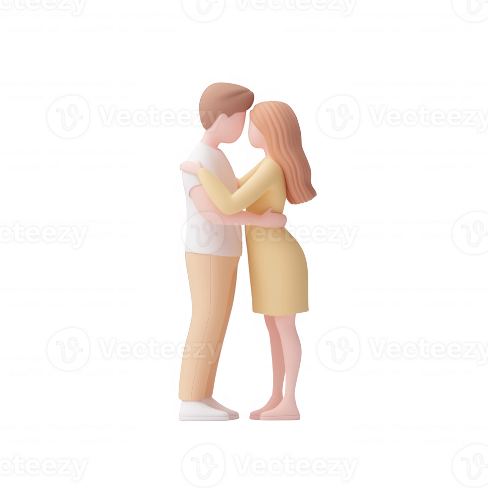 A couple embracing each other in a romantic and heartfelt moment. png