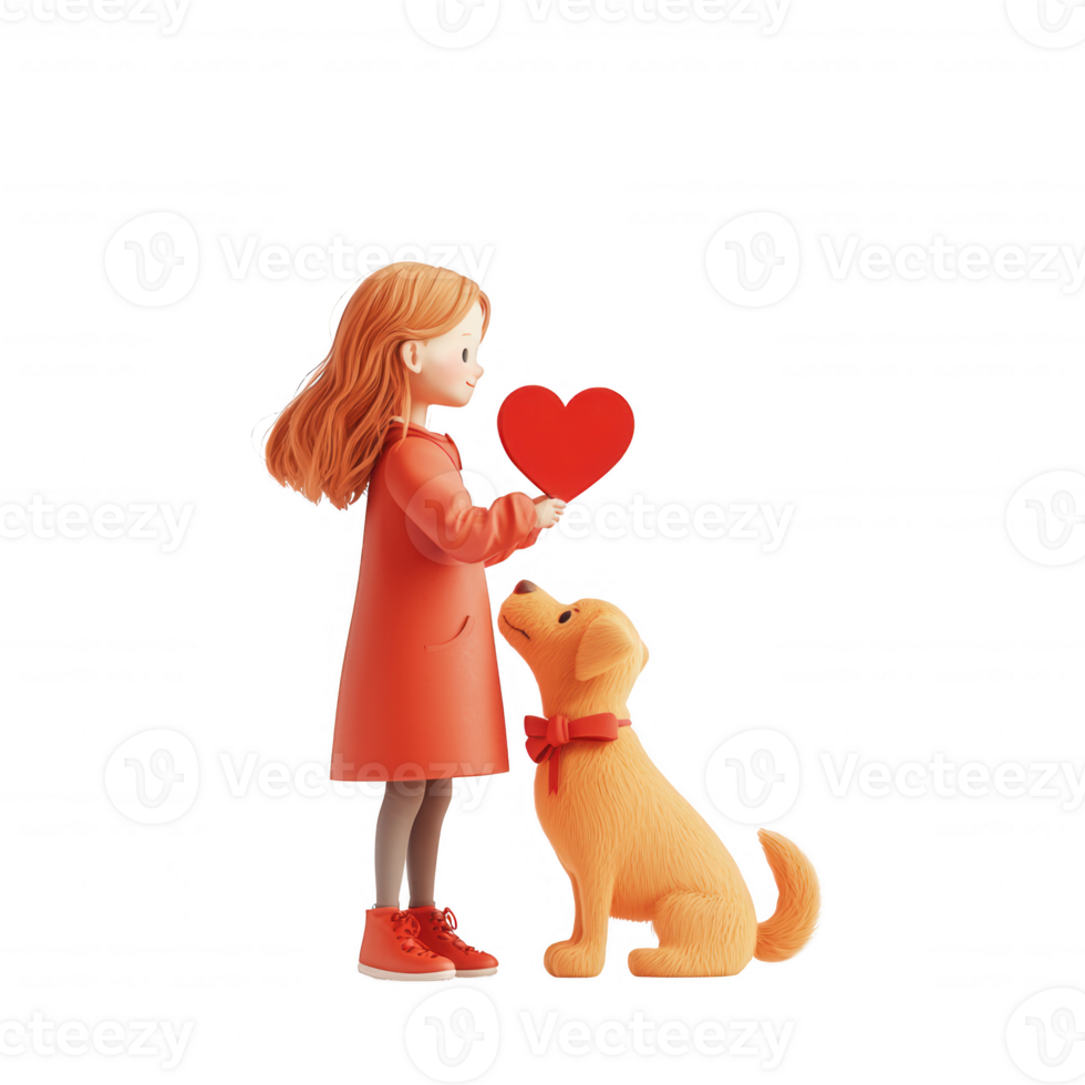 A girl sharing love with her dog, representing friendship and companionship. png