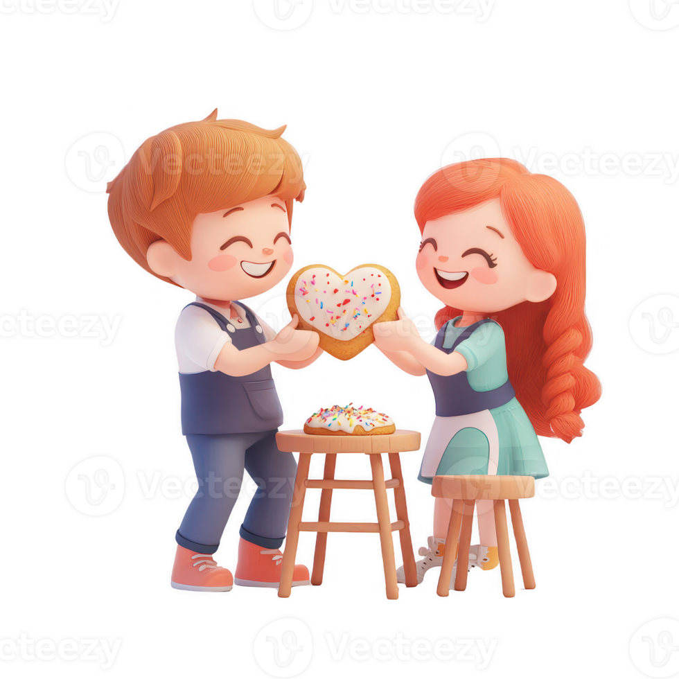 Joyful moment of baking cookies with love, sharing creativity and happiness together. png
