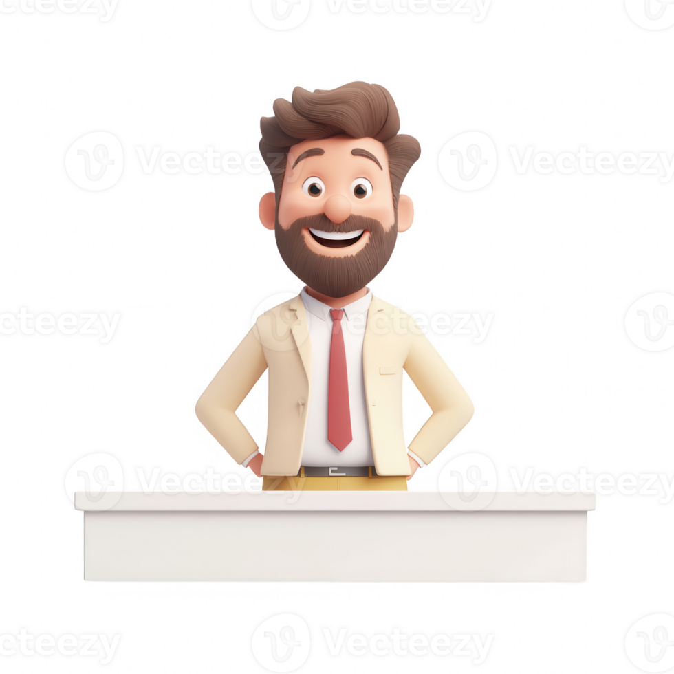 Cheerful businessman smiling at the camera, embodying approachability and professionalism. png