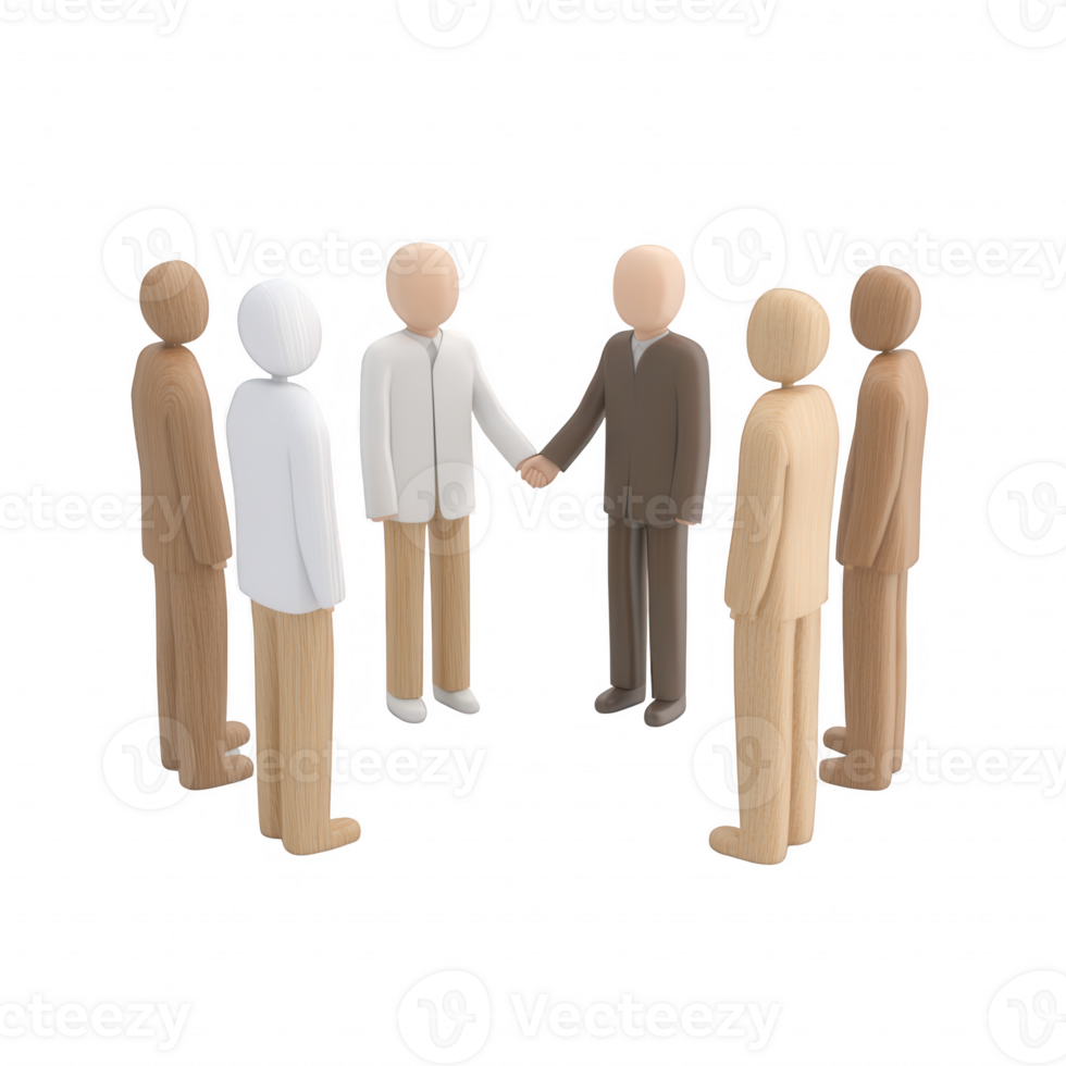 Team members collaborating in a circle to achieve common goals and build connections. png