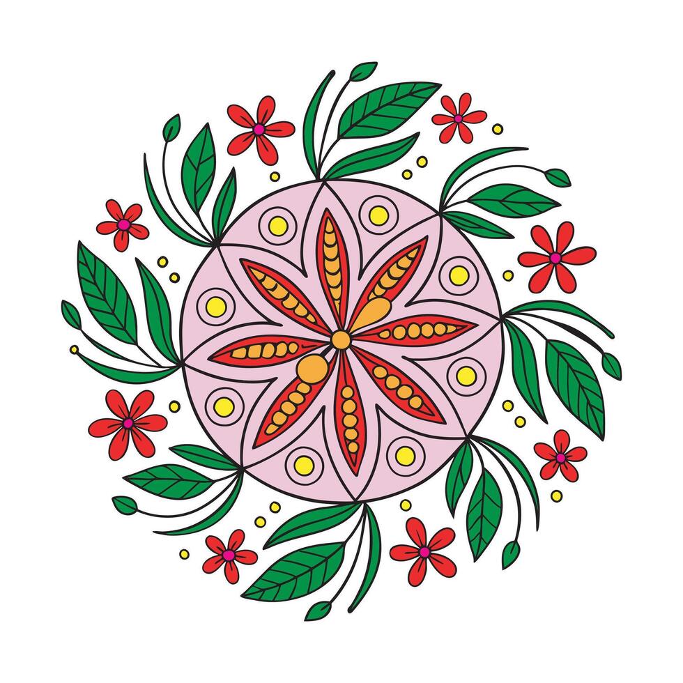 Nature-inspired mandala artwork. Geometric mandala designs with floral themes. vector