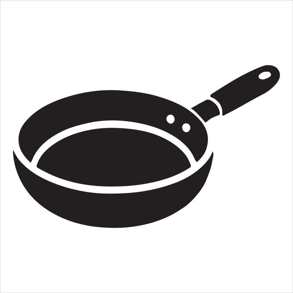Frying Pan with Holes Silhouette Illustration for Kitchen Designs vector