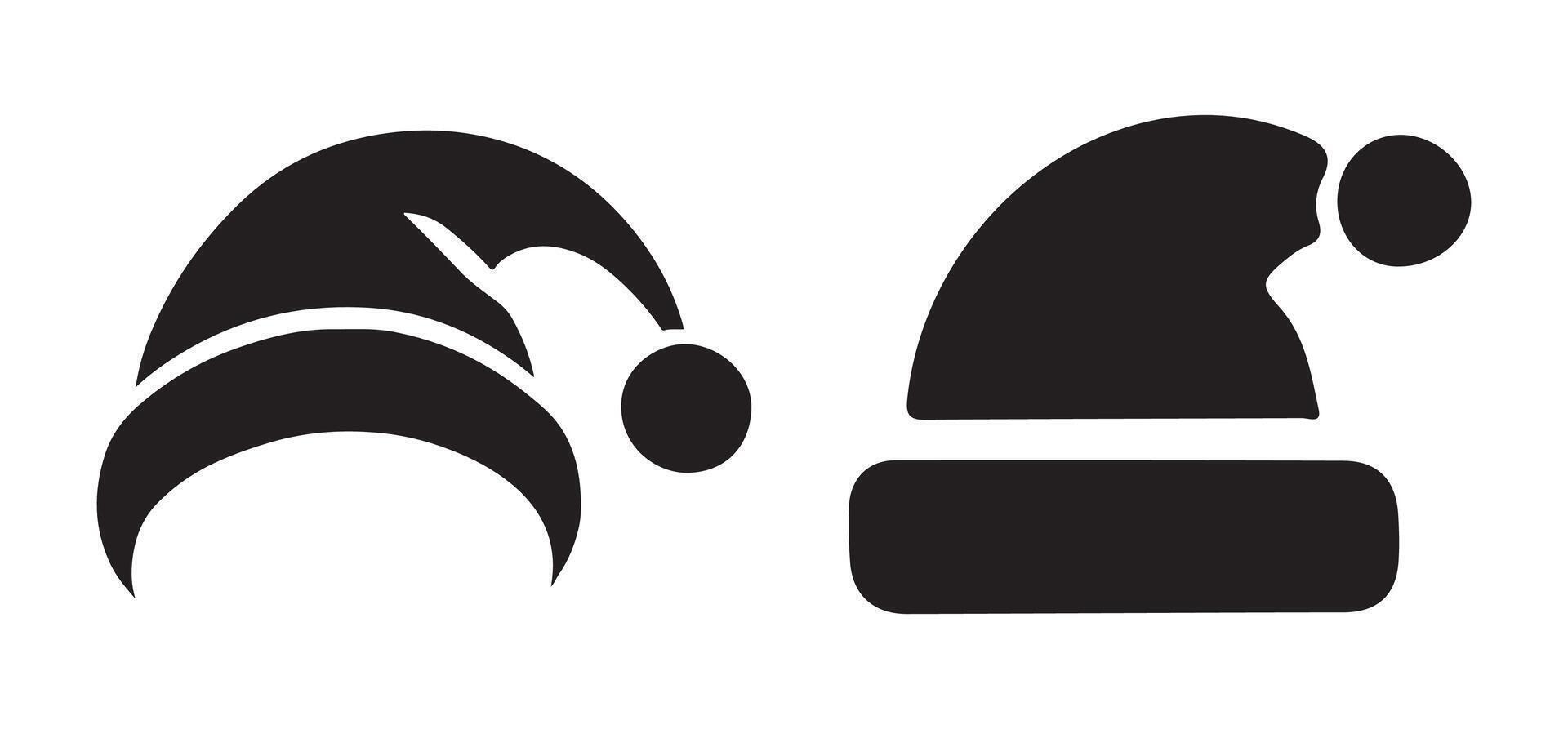 Elegant Christmas Hat Silhouettes Set for Festive Designs vector