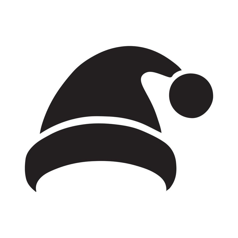 Santa Hat Silhouette Icon A Classic Christmas Symbol vector