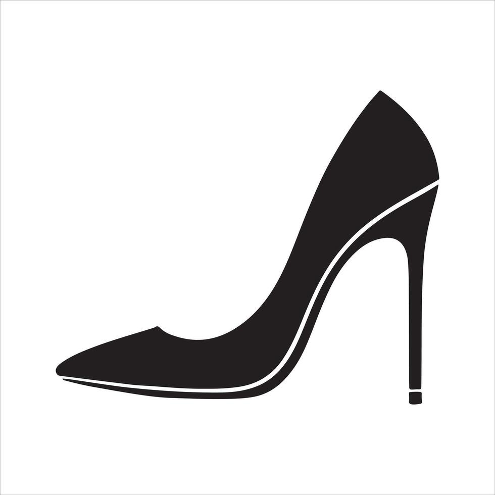 Elegant High Heel Shoe Silhouette Icon A Simple Illustration vector