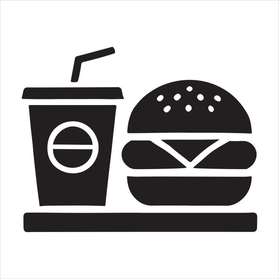Fast Food Meal Silhouette Icon A Simple Illustration vector