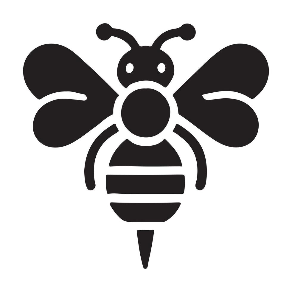 Adorable Bee Silhouette Illustration for Honey and Nature Themes vector
