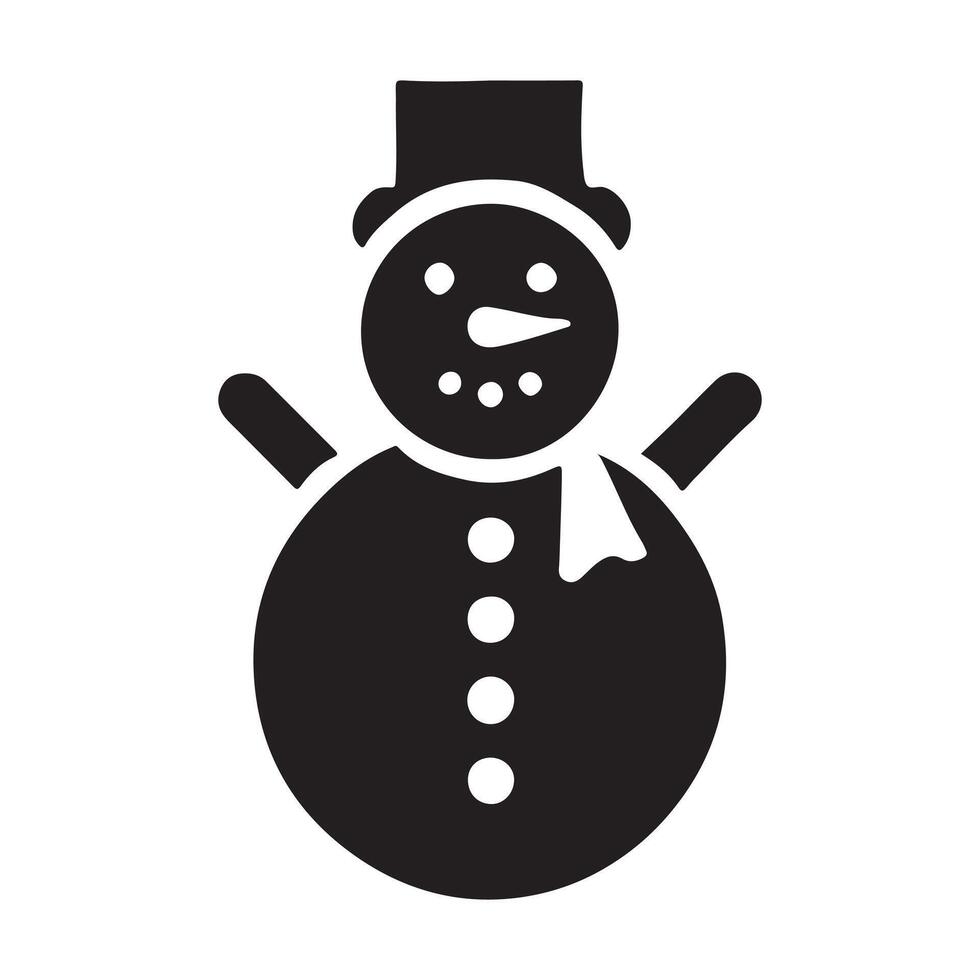 Adorable Snowman Silhouette Illustration Graphic vector