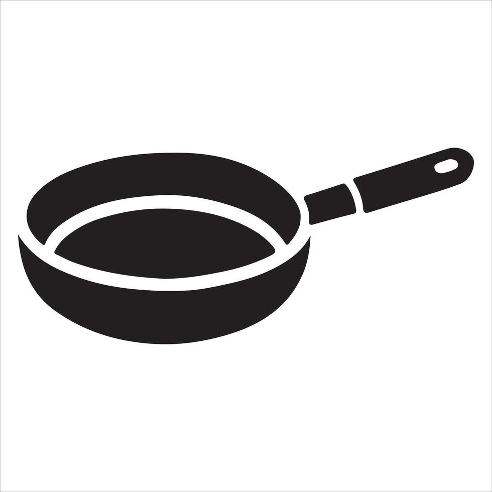 Simple Black Silhouette Frying Pan Illustration vector