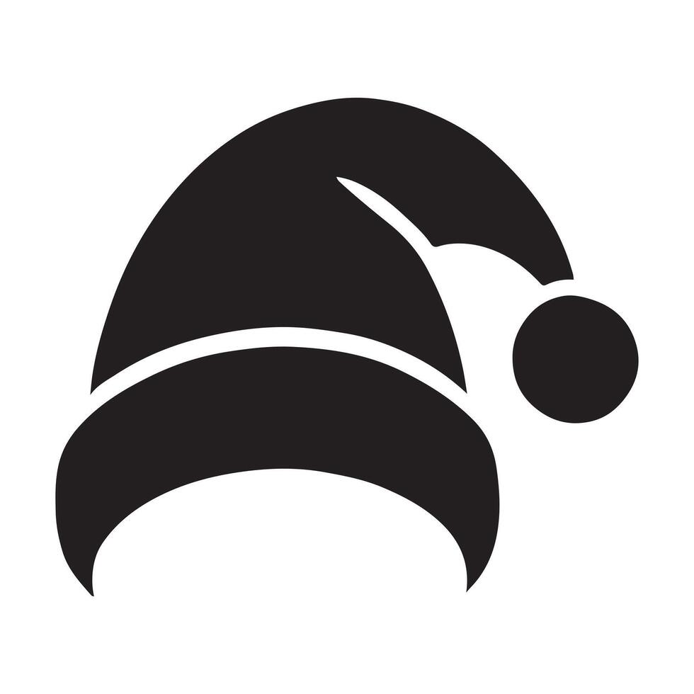 Santa Hat Silhouette Illustration for Christmas Designs vector