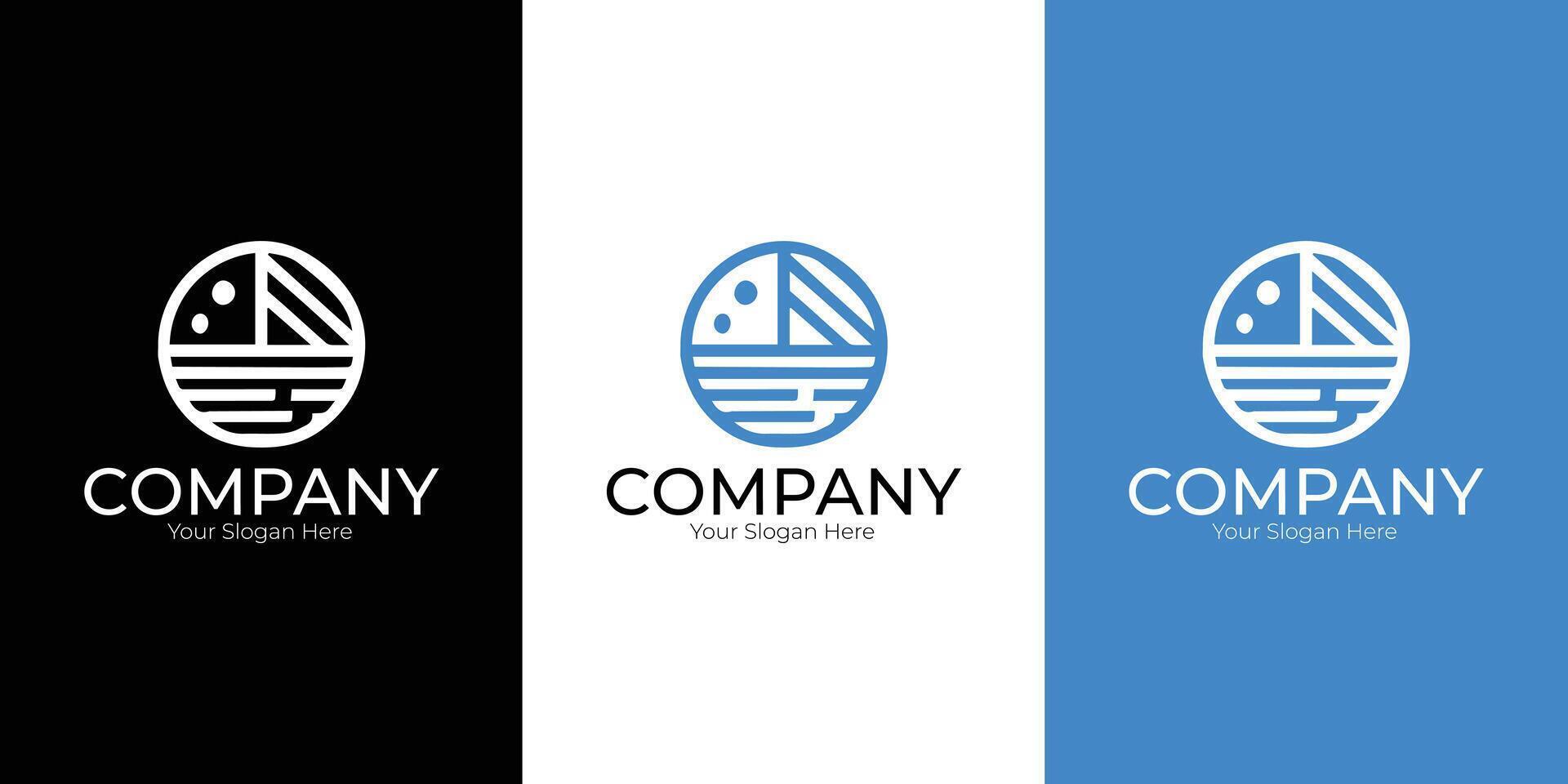 Minimalist business logo featuring a line-based circular design, perfect for modern branding. vector