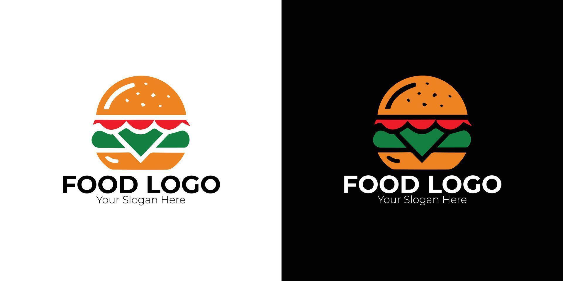 Minimalist burger logo featuring a sleek and modern design, ideal for fast food branding. vector
