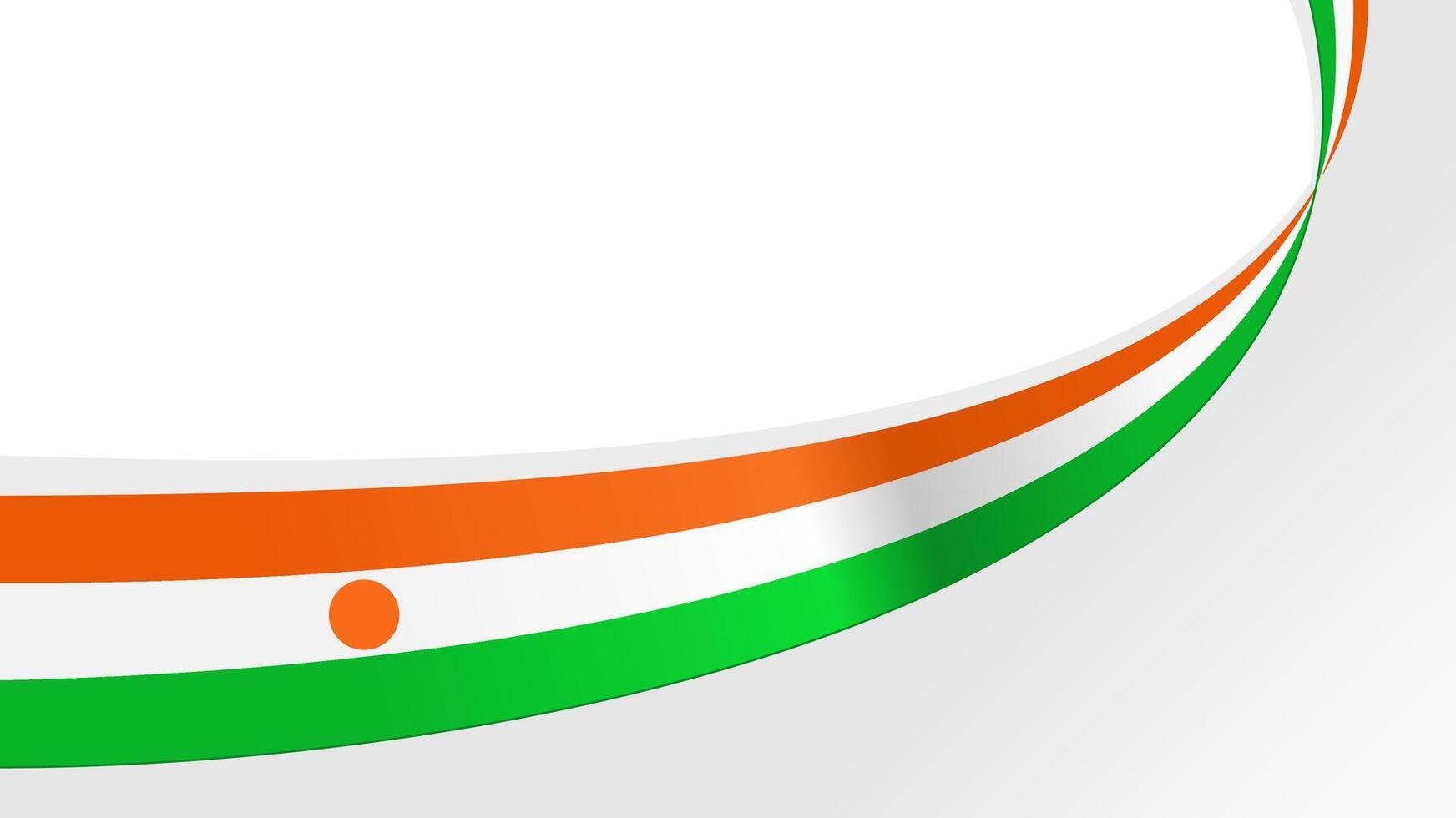 Waving flag of Niger ribbon, for national day vector