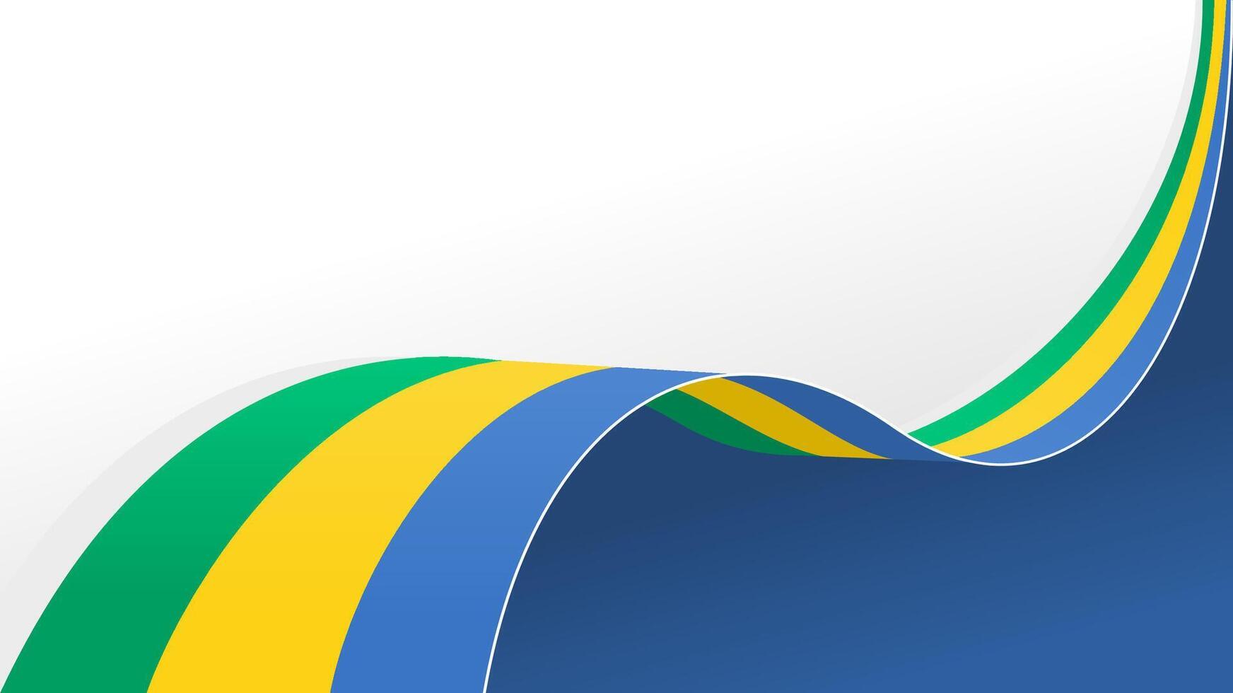 Waving flag of Gabon ribbon, for national day vector