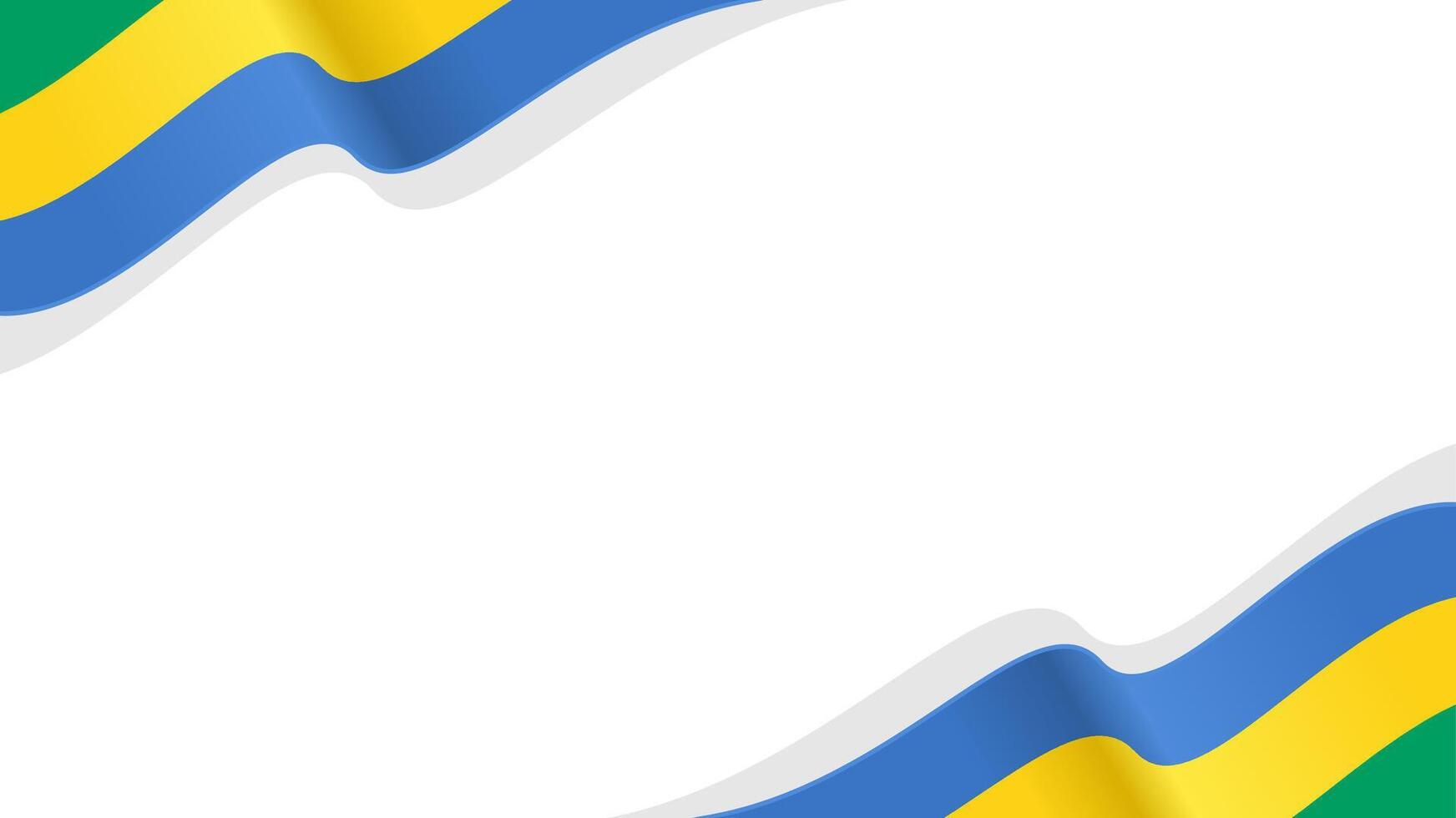 Waving flag of Gabon frame, for national day vector