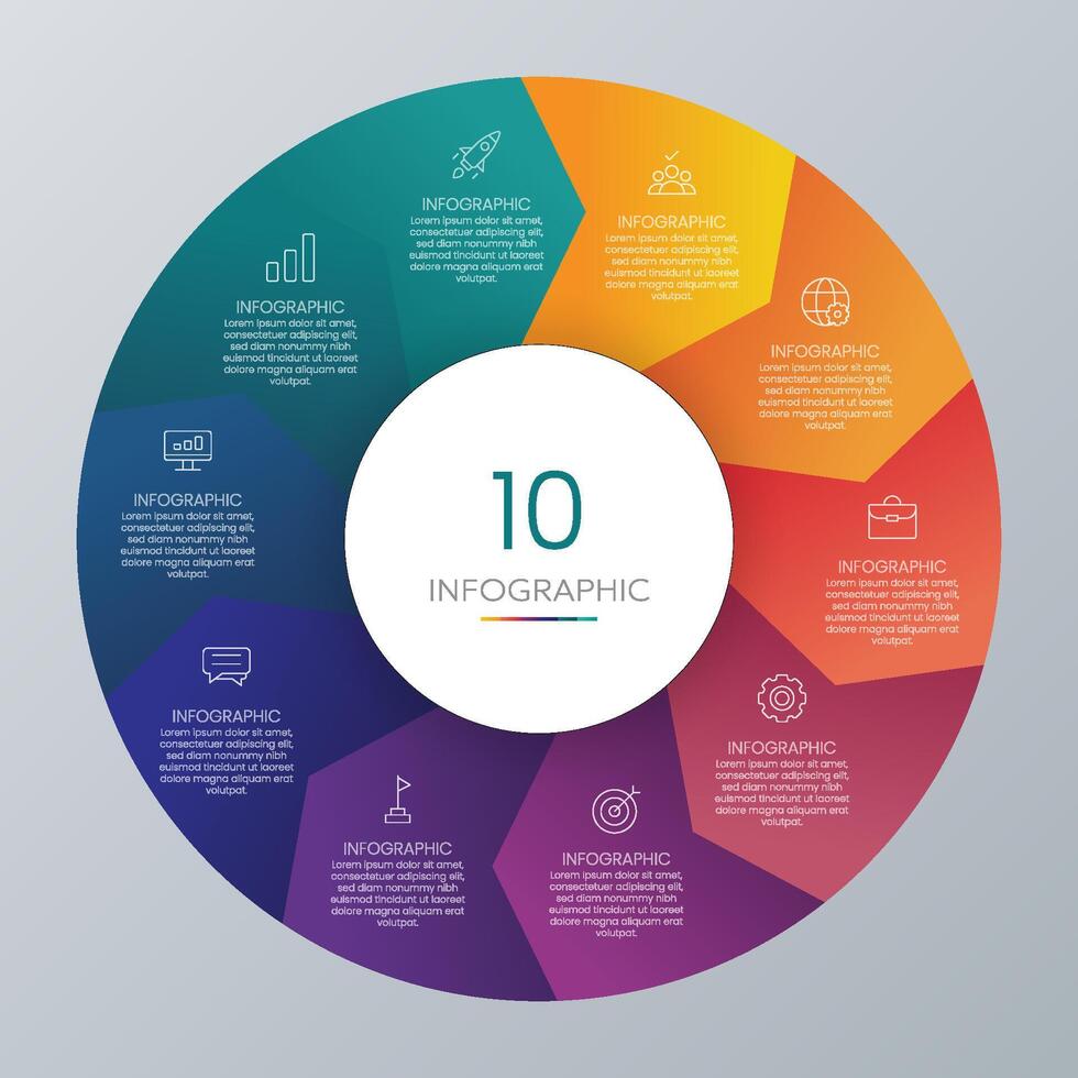 10 option infographic chart vector