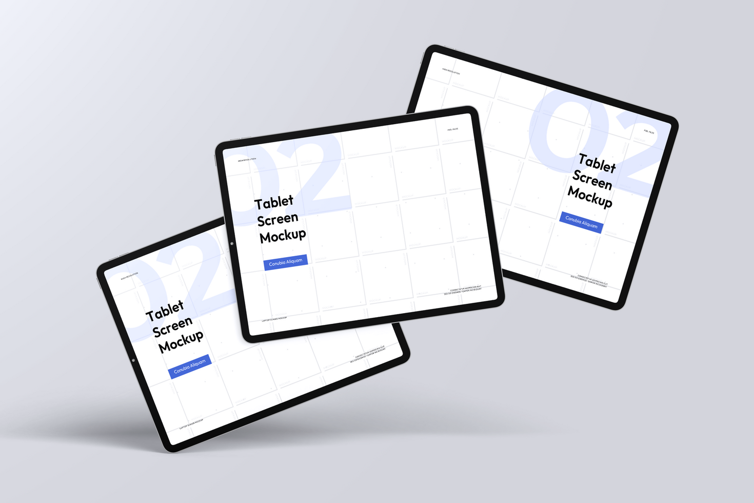 Landscape Tablet Touch Screen Mockup psd