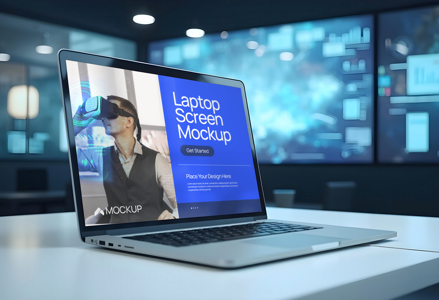 leptop IT Company Mockup Branding psd