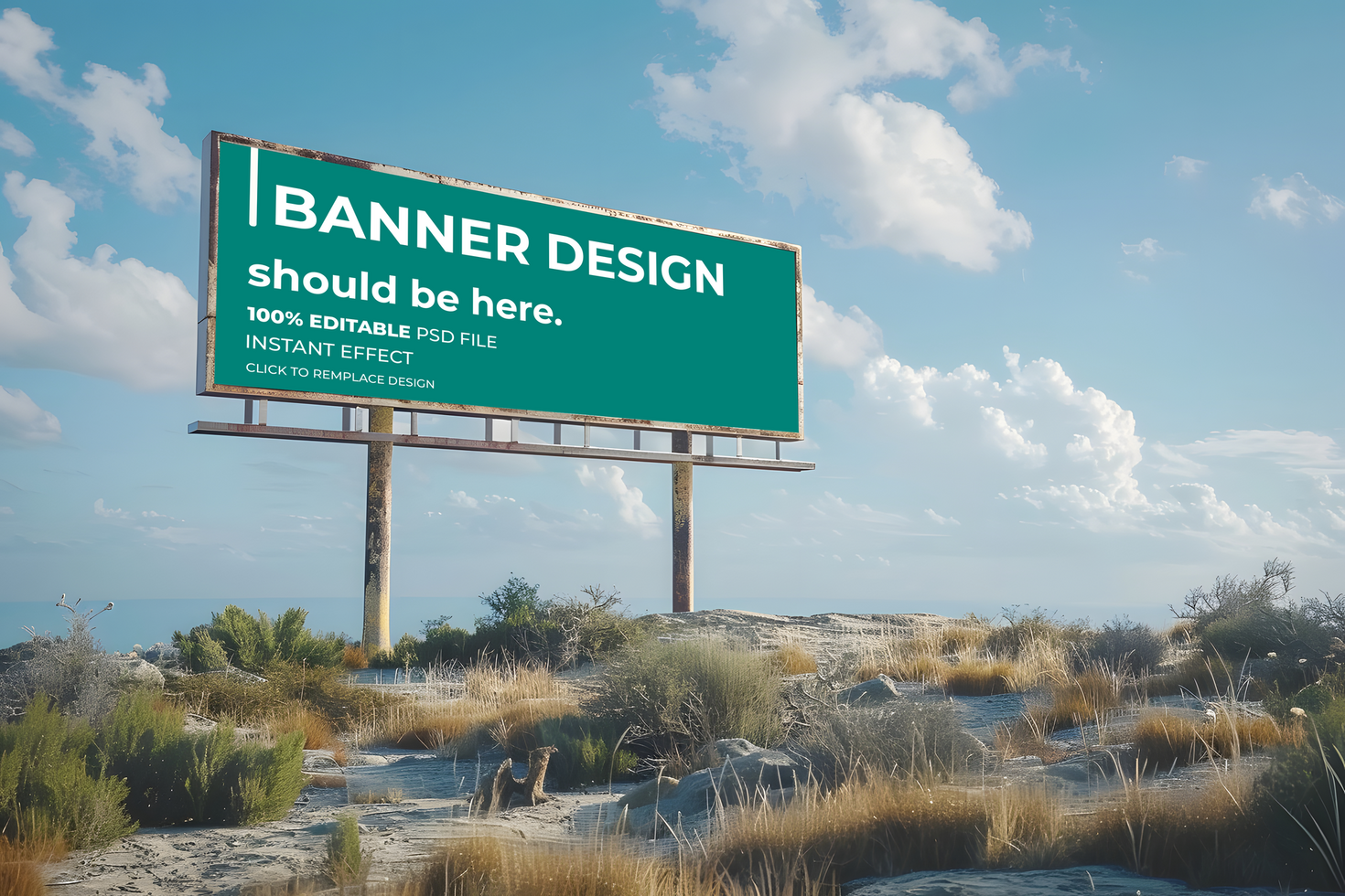 Clean 3D Billboard Mockup with Editable Design Layers psd