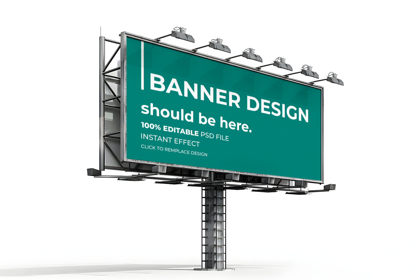 3D Outdoor Billboard Mockup with Smart Features psd
