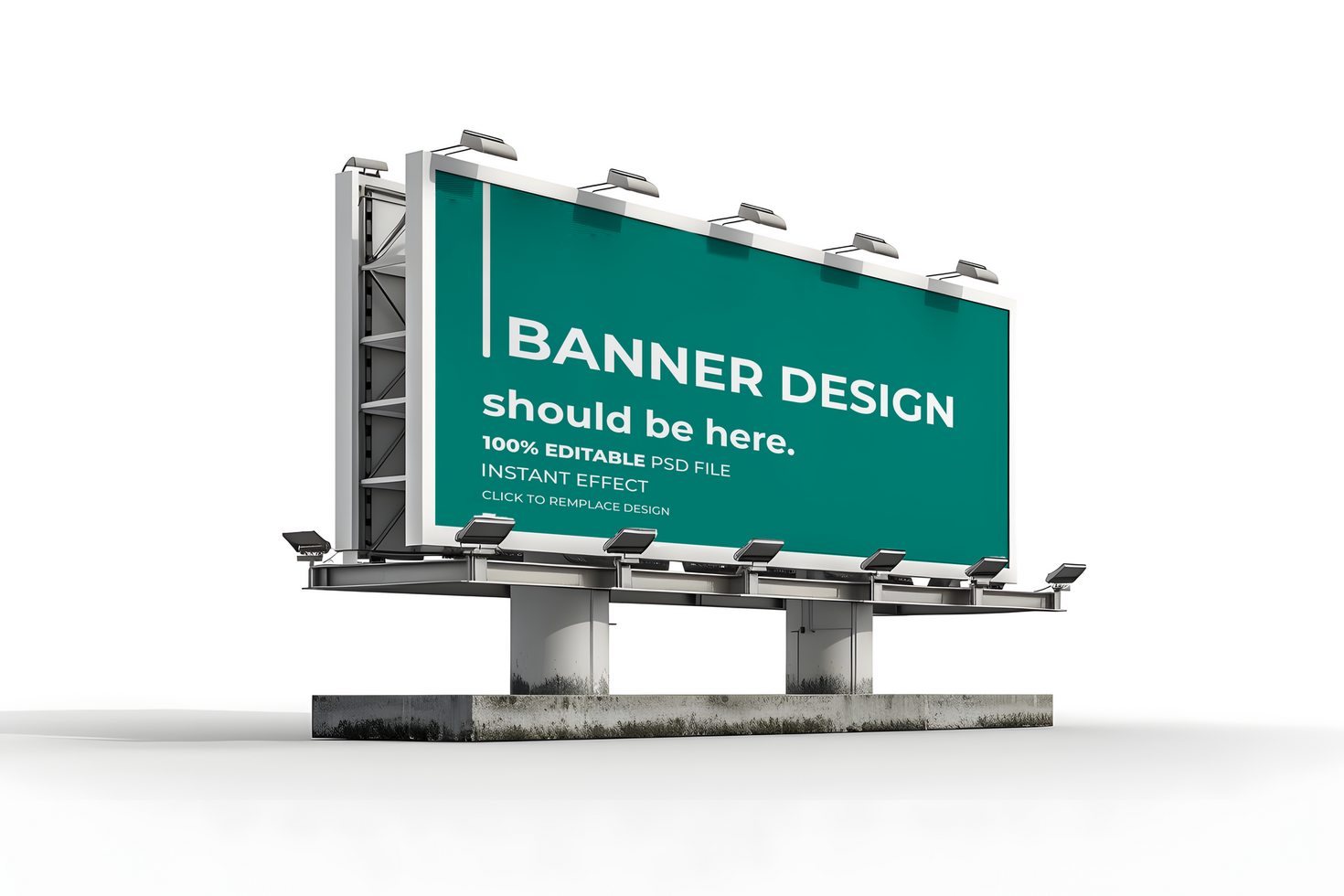 Customizable 3D Outdoor Billboard Mockup psd