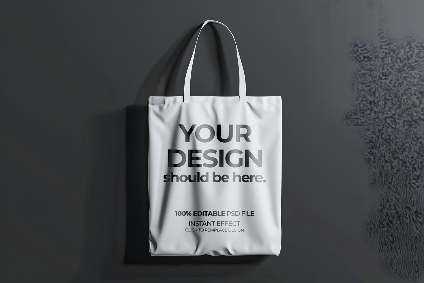 Tote Bag Mockup with Editable Features psd