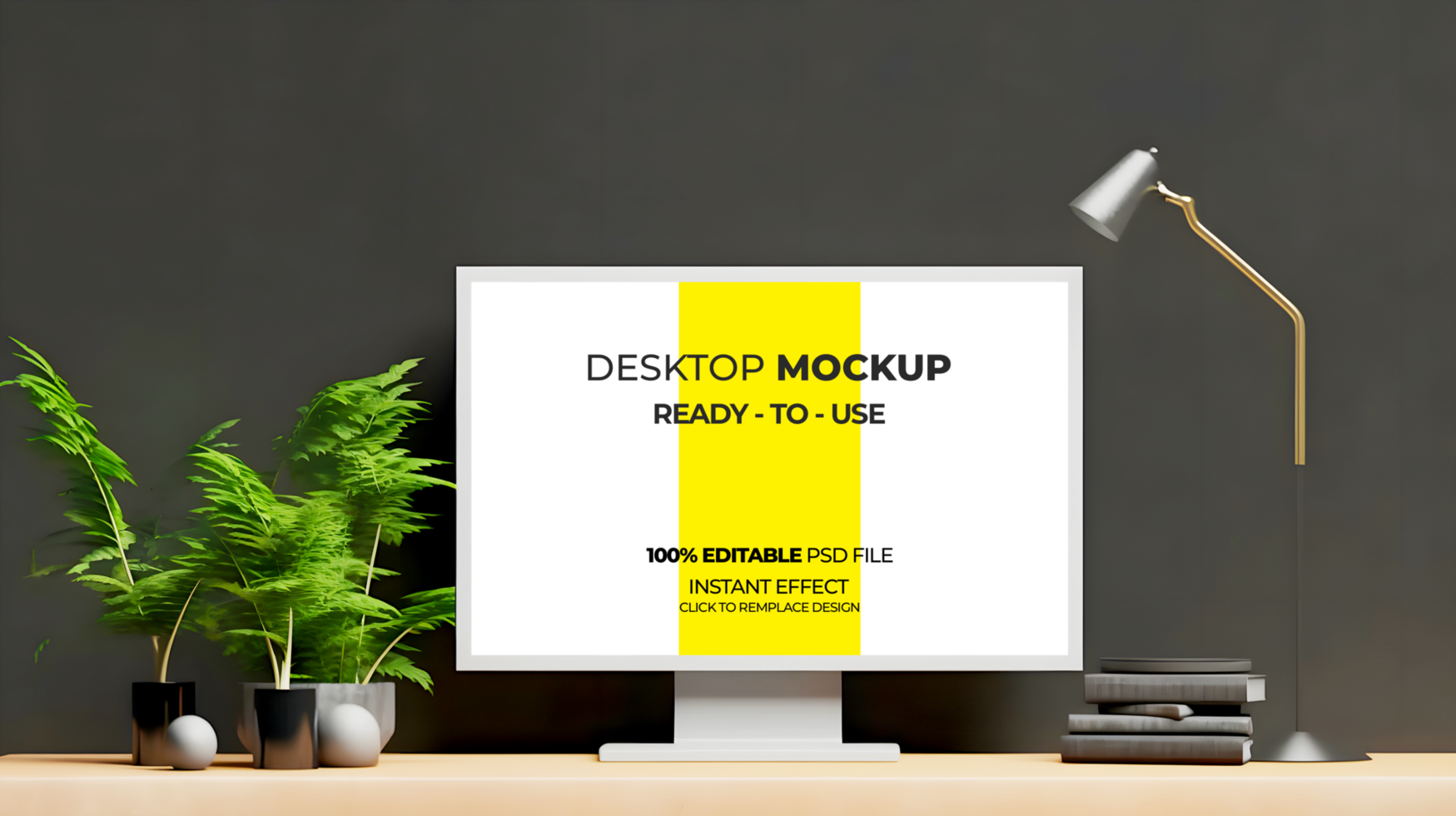 free Editable Desktop Mockup for Quick Branding psd