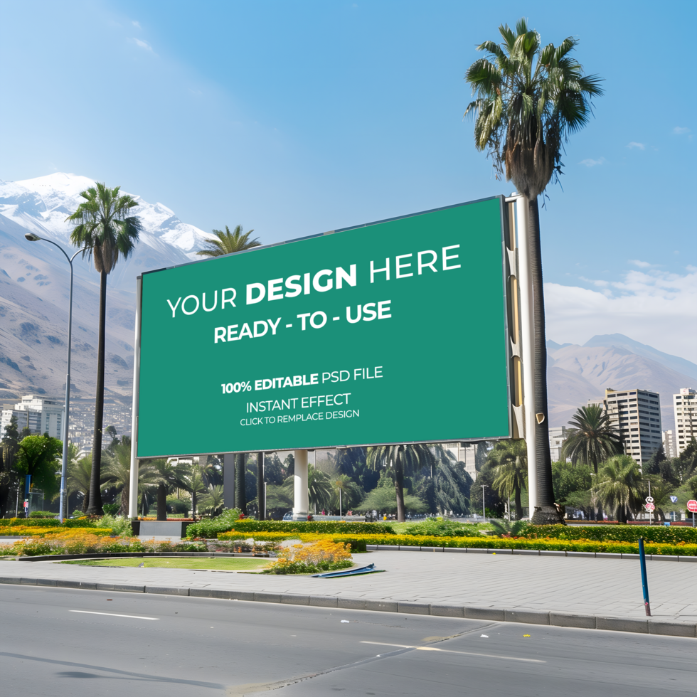 Customizable 3D Billboard Mockup for Visual Displays psd