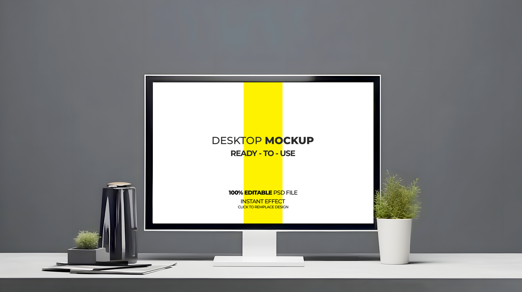 free Easy-to-Use Desktop Mockup for Design Projects psd