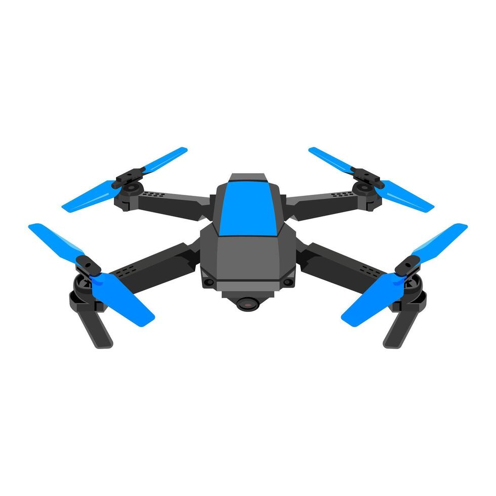 Professional drone for industrial isolated on white background. Flying drone with diagonal moving vector