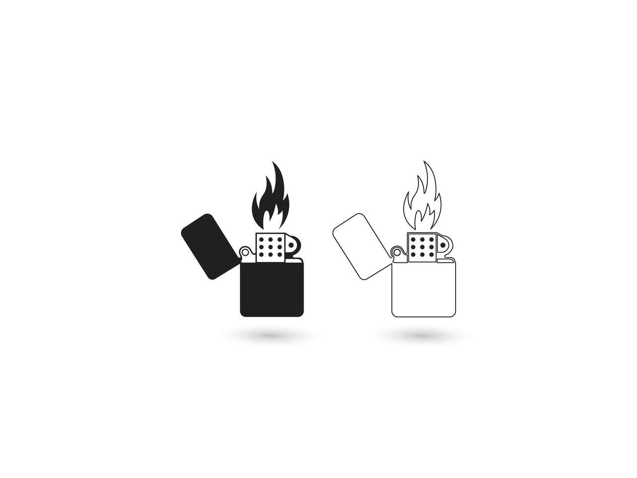 Petrol lighter or Zippo Lighter, Lighter clipart icon on white background vector
