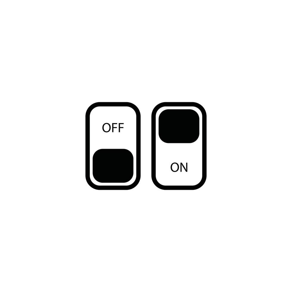 Black and white on off switch icon, Turn on off toggle switch icon vector
